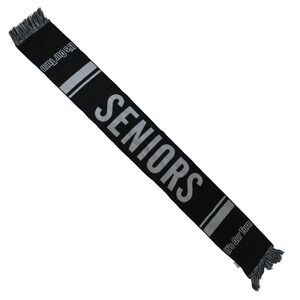 Seniors Its Our Turn Black Gray Fringe Scarf Acrylic